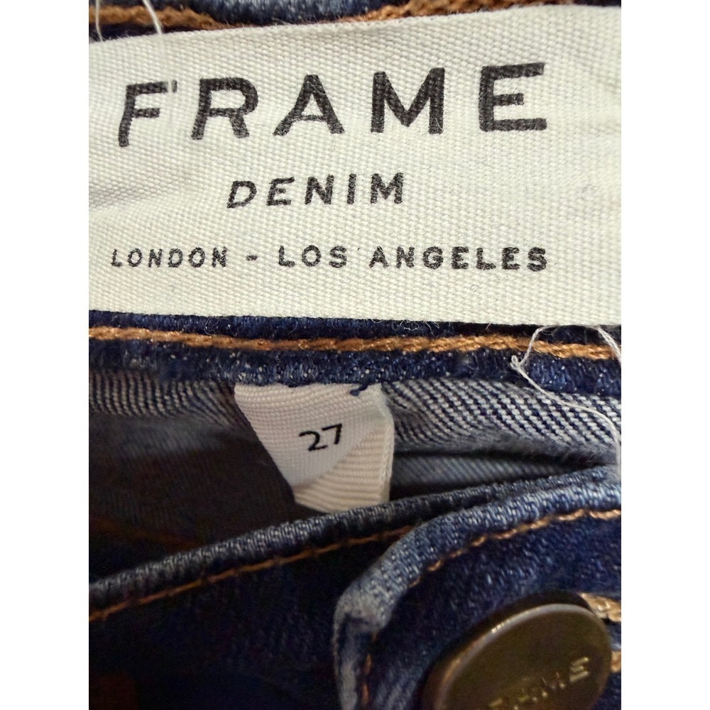 Frame Le Skinny De Jeanne Capri Bermuda Short Denim Jeans Size 27 Medium Wash - Picture 5 of 6